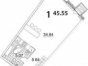 1-комнатная квартира, 45 м², 5/24 эт. Москва