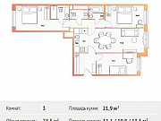 3-комнатная квартира, 74 м², 8/13 эт. Москва