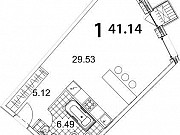 1-комнатная квартира, 41 м², 3/24 эт. Москва