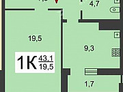 1-комнатная квартира, 44 м², 8/17 эт. Нижний Новгород