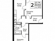 2-комнатная квартира, 60 м², 8/14 эт. Москва