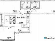 3-комнатная квартира, 83 м², 2/12 эт. Санкт-Петербург