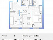 2-комнатная квартира, 51 м², 5/30 эт. Москва