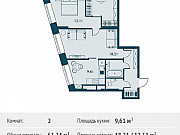 2-комнатная квартира, 61 м², 2/29 эт. Москва