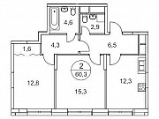 2-комнатная квартира, 60 м², 16/25 эт. Москва