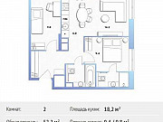 2-комнатная квартира, 52 м², 13/30 эт. Москва