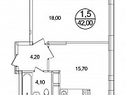 1-комнатная квартира, 42 м², 3/9 эт. Москва