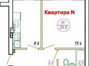 1-комнатная квартира, 30 м², 3/3 эт. Калининград