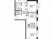 3-комнатная квартира, 67 м², 6/14 эт. Москва