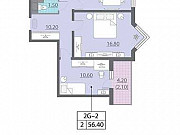 2-комнатная квартира, 56 м², 5/22 эт. Санкт-Петербург