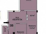 3-комнатная квартира, 107 м², 4/16 эт. Челябинск