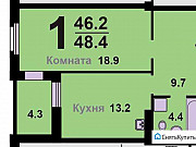 1-комнатная квартира, 48 м², 19/22 эт. Красноярск