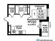 1-комнатная квартира, 32 м², 5/15 эт. Москва