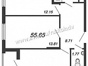 2-комнатная квартира, 55 м², 4/9 эт. Санкт-Петербург