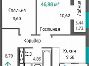 2-комнатная квартира, 47 м², 6/15 эт. Симферополь