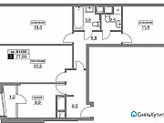 3-комнатная квартира, 77 м², 15/20 эт. Москва