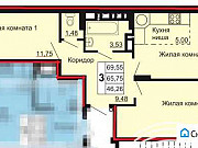 2-комнатная квартира, 69 м², 22/22 эт. Челябинск