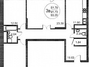 3-комнатная квартира, 93 м², 22/23 эт. Балашиха