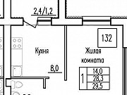 1-комнатная квартира, 29 м², 4/5 эт. Самара