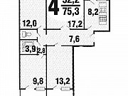 4-комнатная квартира, 75 м², 3/14 эт. Москва