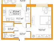 1-комнатная квартира, 39 м², 2/4 эт. Санкт-Петербург