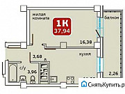 1-комнатная квартира, 37 м², 2/17 эт. Красноярск