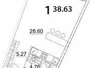 1-комнатная квартира, 38 м², 4/24 эт. Москва