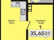 1-комнатная квартира, 35 м², 5/10 эт. Челябинск