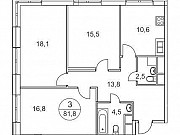 3-комнатная квартира, 81 м², 12/25 эт. Москва