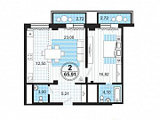 2-комнатная квартира, 66 м², 18/25 эт. Челябинск