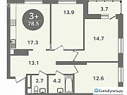 3-комнатная квартира, 78 м², 13/19 эт. Тюмень