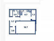 1-комнатная квартира, 42 м², 3/4 эт. Истра
