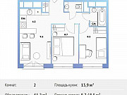 2-комнатная квартира, 41 м², 30/30 эт. Москва