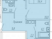 2-комнатная квартира, 59 м², 15/16 эт. Киров