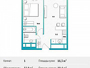 1-комнатная квартира, 33 м², 23/30 эт. Москва