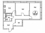 2-комнатная квартира, 65 м², 18/25 эт. Москва