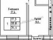 1-комнатная квартира, 34 м², 1/3 эт. Оренбург