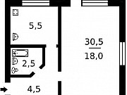 1-комнатная квартира, 30 м², 5/5 эт. Москва