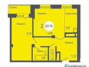 2-комнатная квартира, 53 м², 6/16 эт. Красноярск