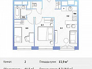 2-комнатная квартира, 41 м², 17/30 эт. Москва