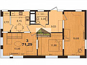 3-комнатная квартира, 71 м², 1/26 эт. Рязань