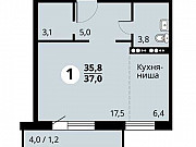 1-комнатная квартира, 37 м², 9/13 эт. Красноярск