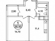 1-комнатная квартира, 39 м², 9/12 эт. Москва