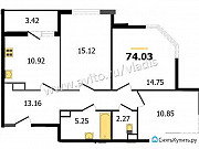 3-комнатная квартира, 74 м², 8/15 эт. Владимир