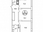 2-комнатная квартира, 54 м², 2/9 эт. Москва