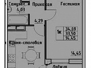 1-комнатная квартира, 34 м², 5/13 эт. Санкт-Петербург