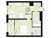 1-комнатная квартира, 39 м², 2/14 эт. Видное