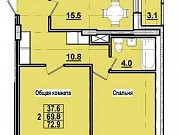 2-комнатная квартира, 73 м², 3/10 эт. Ставрополь