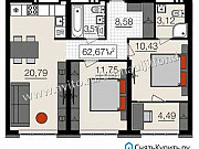 3-комнатная квартира, 62 м², 3/16 эт. Барнаул