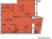 1-комнатная квартира, 43 м², 3/10 эт. Рязань